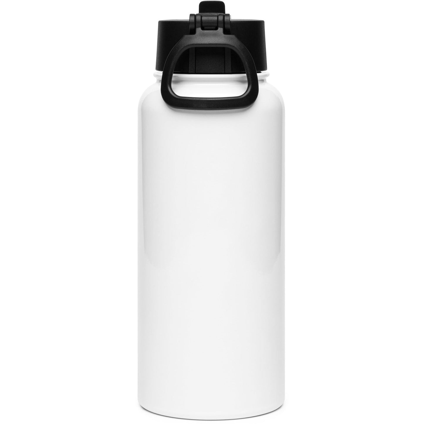 Stainless steel water bottle with a straw lid