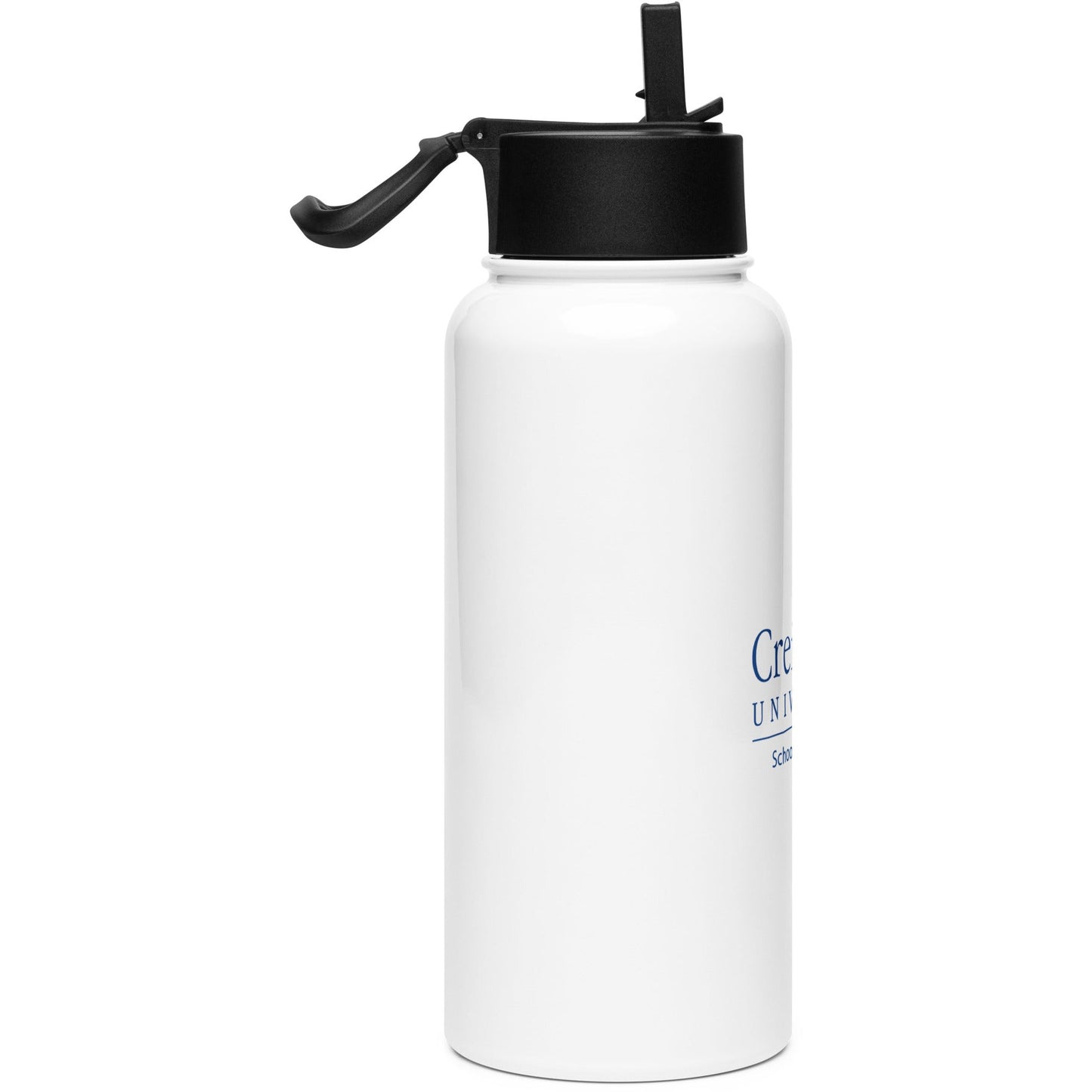 Stainless steel water bottle with a straw lid