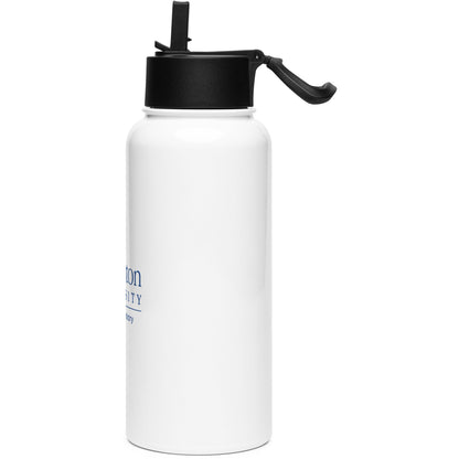 Stainless steel water bottle with a straw lid